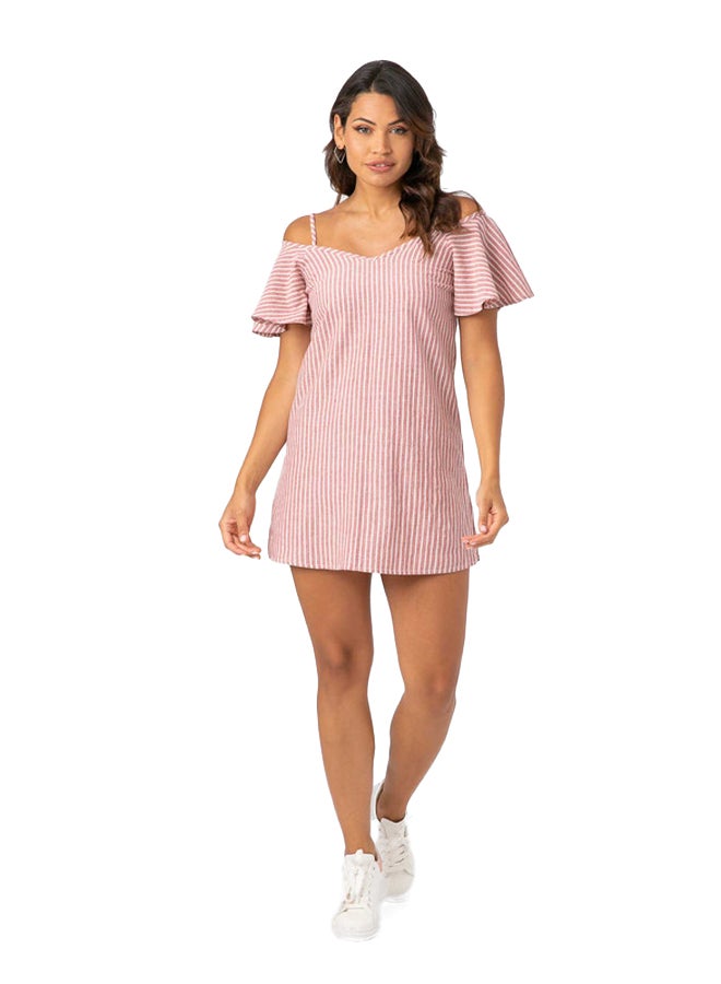 Marco Bergamo Short Stripped Linen Dress  - Image 1
