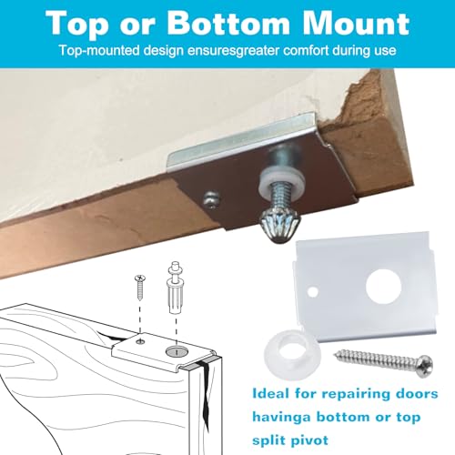 FOJOO 2Pack N7192 Bi-Fold Door Repair Bracket Kit, Folding Closet Door Hardware for 1-3/8 Inch Wood Doors, Fits 7/16" Pivot Pin, Top or Bottom Mount Steel Brackets - Image 4