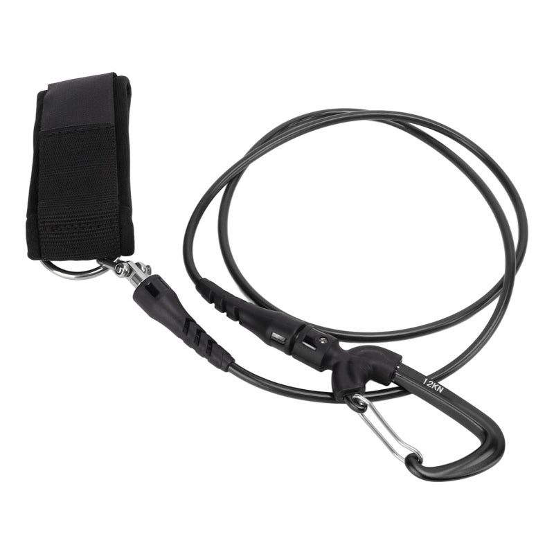 Freediving Lanyard Leash: Black 360 Degree Rotation Anti-Tangle, Separable Wrist Waist Design - Quick Release Pull Ring Diving Safety Rope for Freediving Training, Deep Sea Competitions Underwater Spo - Image 3