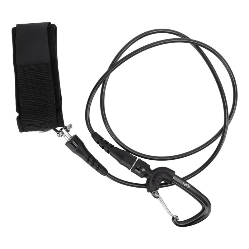 Freediving Lanyard Leash: Black 360 Degree Rotation Anti-Tangle, Separable Wrist Waist Design - Quick Release Pull Ring Diving Safety Rope for Freediving Training, Deep Sea Competitions Underwater Spo - Image 5