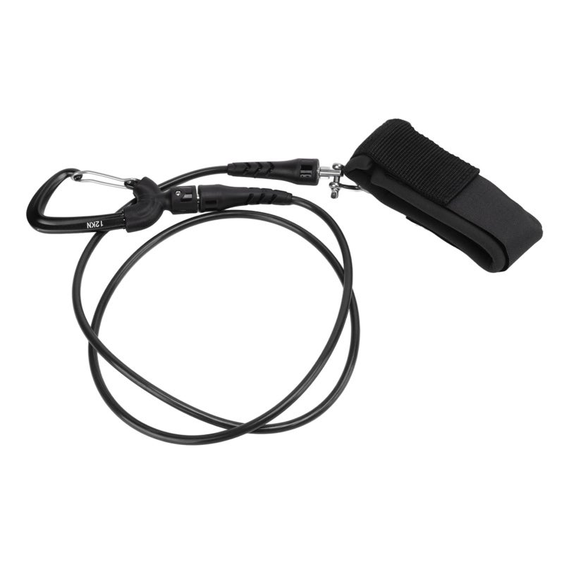 Freediving Lanyard Leash: Black 360 Degree Rotation Anti-Tangle, Separable Wrist Waist Design - Quick Release Pull Ring Diving Safety Rope for Freediving Training, Deep Sea Competitions Underwater Spo - Image 1