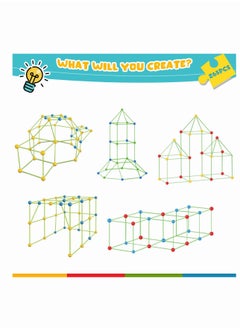 MEBEGIN Kids Fort Building Kit with 176 Sticks and 88 Balls, DIY Construction Fort Building Kit, Construction STEM Toys, Fun Castles Tunnels with Rods and Balls, Educational Learning Toy, Ideal Gift for Kids Aged 3+  - Image 4