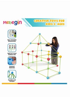 Kids Fort Building Kit with 176 Sticks and 88 Balls, DIY Construction Fort Building Kit, Construction STEM Toys, Fun Castles Tunnels with Rods and Balls, Educational Learning Toy, Ideal Gift for Kids Aged 3+ - pzsku/Z35122ACF6159D6BD17BFZ/45/_/1653324510/78fffe62-7a9d-4d5c-aeed-c5b4a388b59c