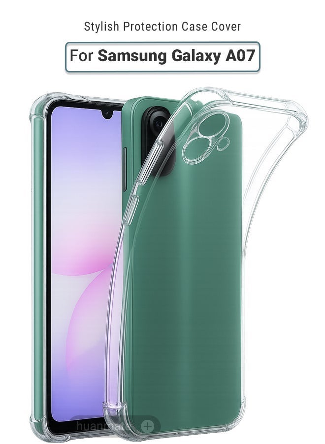 huanmate Samsung Galaxy A07 Shock Proof Case Cover - Ultra Clear, Durable & Accurate Cut-outs - Scratch, Dust & Smudge Protection - Clear Silicon Back Cover for Samsung Galaxy A07 - Image 1