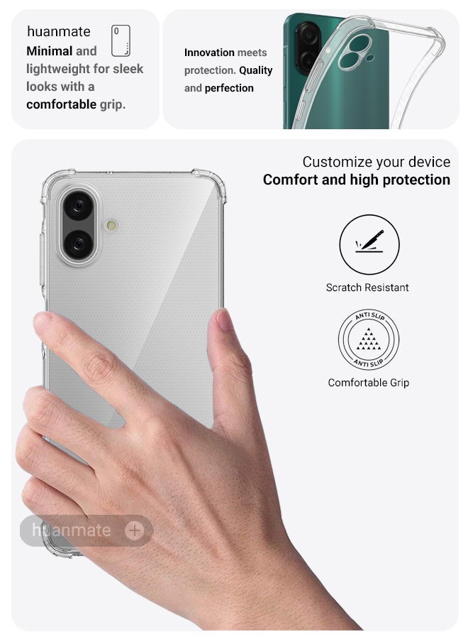 huanmate Samsung Galaxy A07 Shock Proof Case Cover - Ultra Clear, Durable & Accurate Cut-outs - Scratch, Dust & Smudge Protection - Clear Silicon Back Cover for Samsung Galaxy A07 - Image 3
