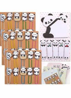 KASTWAVE 30Pcs Panda Paperclip Bookmarks, 3 Set Cute Panda Bookmark Clips with 1 Sheet Panda Sticky Notes, Funny Paperclips Bookmarks Planner Clips of Animal, for Office Supplies Coworkers Gifts  - Image 1