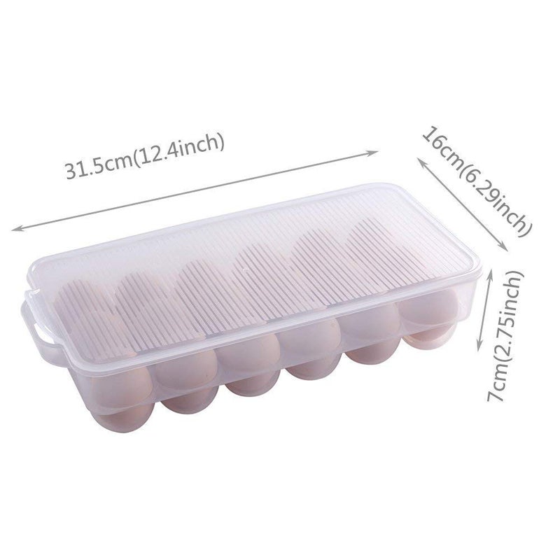 myzon PAVITR SHOP 18 Grid Egg Storage Box for Refrigerator Storage Container Eggs Preservation Box Lemon Storage BoxCase 18 Egg Box 1Pc Transparent - Image 2