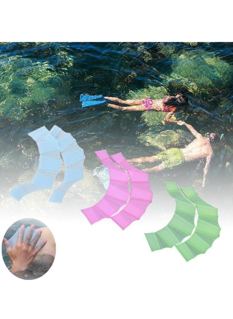 Generic Silicone Swimming Hand Fins Gloves for Kids and Adults to Help with Swimming and Diving, Blue  - Image 4