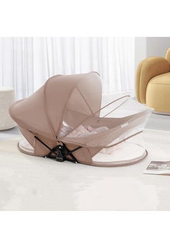 XICEN Foldable Baby Bassinet, Portable Travel Crib Bed for Newborn, Infants Mobile Sleeping Bed with Mosquito Net and Awning and Storage Bag  - Image 1