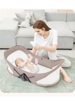 XICEN Foldable Baby Bassinet, Portable Travel Crib Bed for Newborn, Infants Mobile Sleeping Bed with Mosquito Net and Awning and Storage Bag  - Image 4
