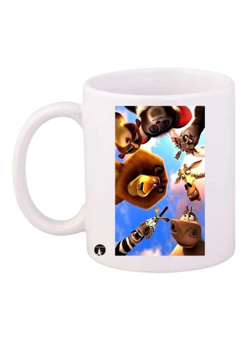 RKN Madagascar Printed Mug White/Brown/Blue Standard Size