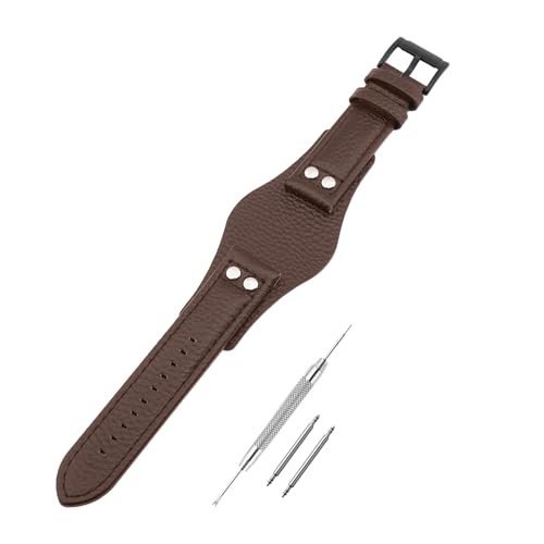 SANDEIN Watch Band Compatible with Fossil, 22mm Soft Leather Replacement Wrist Strap with Stainless Steel Buckle for Fossil CH2564 CH2565 and CH2891 Watch Straps (Brown + Black Buckle) - Image 1