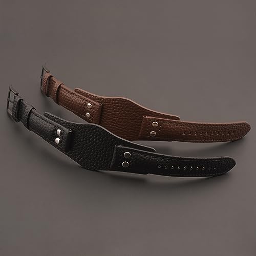 SANDEIN Watch Band Compatible with Fossil, 22mm Soft Leather Replacement Wrist Strap with Stainless Steel Buckle for Fossil CH2564 CH2565 and CH2891 Watch Straps (Brown + Black Buckle) - Image 5