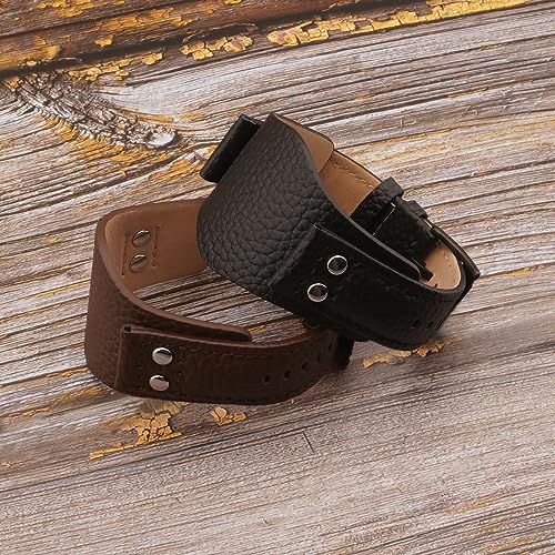 SANDEIN Watch Band Compatible with Fossil, 22mm Soft Leather Replacement Wrist Strap with Stainless Steel Buckle for Fossil CH2564 CH2565 and CH2891 Watch Straps (Brown + Black Buckle) - Image 4