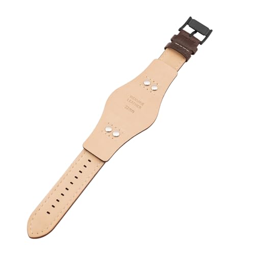 SANDEIN Watch Band Compatible with Fossil, 22mm Soft Leather Replacement Wrist Strap with Stainless Steel Buckle for Fossil CH2564 CH2565 and CH2891 Watch Straps (Brown + Black Buckle) - Image 2