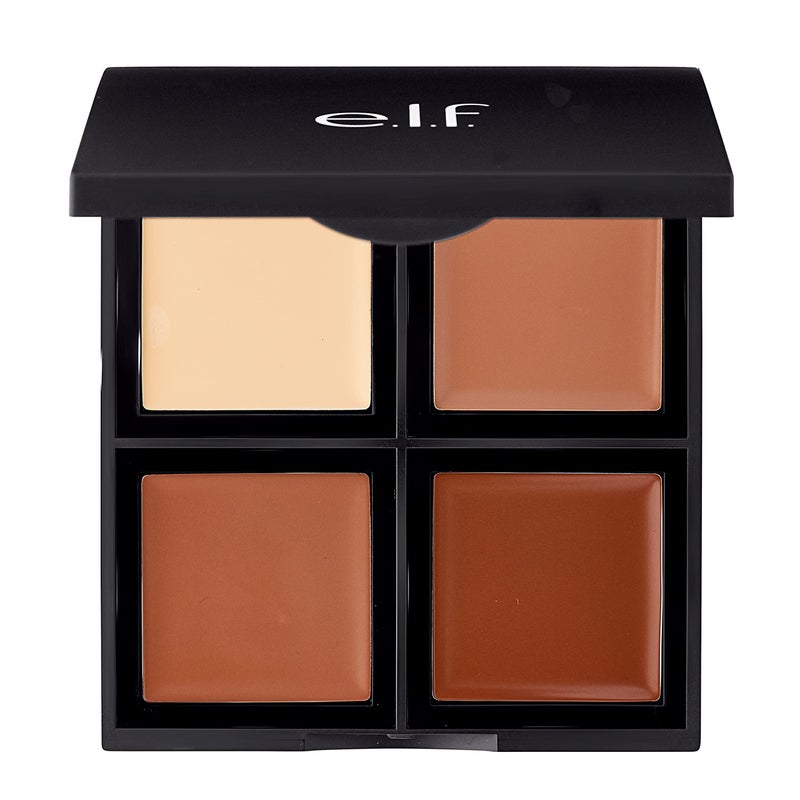 elf Cream Contour Palette 4 Shades Easy to Apply Blendable Buildable Highlights Contours Sculpts Sharpens Bronzes Compact AllDay Wear TravelFriendly 043 Oz