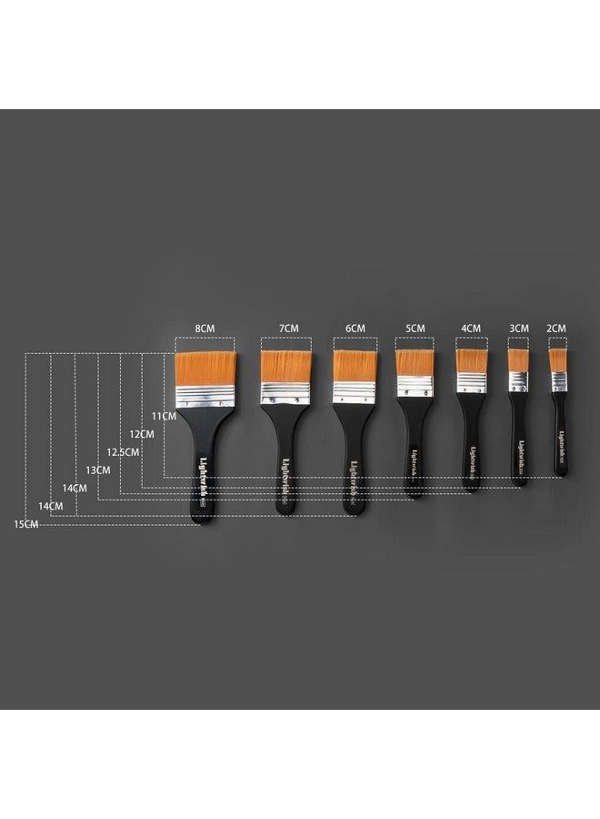 Lightwish Set Of 7 Flat Paint Brushes For Applying Gesso Acrylic Paint Oil Paint Watercolor - Image 3