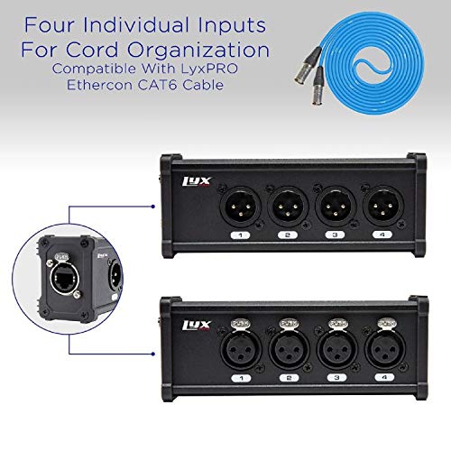 LyxPro 4 Channel 3 Pin Multi Network XLR Cable Breakout for Stage Sound Lighting and Recording Studio Male and Female to RJ45 Ethercon, Great for Sound Monitoring, Light Setup - Image 4