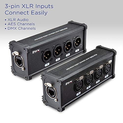 LyxPro 4 Channel 3 Pin Multi Network XLR Cable Breakout for Stage Sound Lighting and Recording Studio Male and Female to RJ45 Ethercon, Great for Sound Monitoring, Light Setup - Image 2