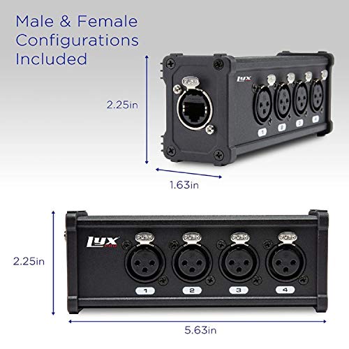 LyxPro 4 Channel 3 Pin Multi Network XLR Cable Breakout for Stage Sound Lighting and Recording Studio Male and Female to RJ45 Ethercon, Great for Sound Monitoring, Light Setup - Image 3