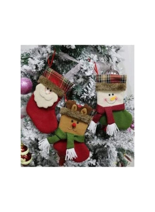 أكاليكس مجموعة زينة معلقة على شكل جوارب عيد الميلاد، مكونة من 3 قطع، متعددة الألوان، 19×10 سنتيمتر - Image 1