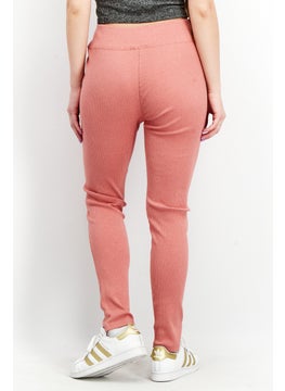Splendid Women Pull On Ribbed Leggings, Pink  - Image 2