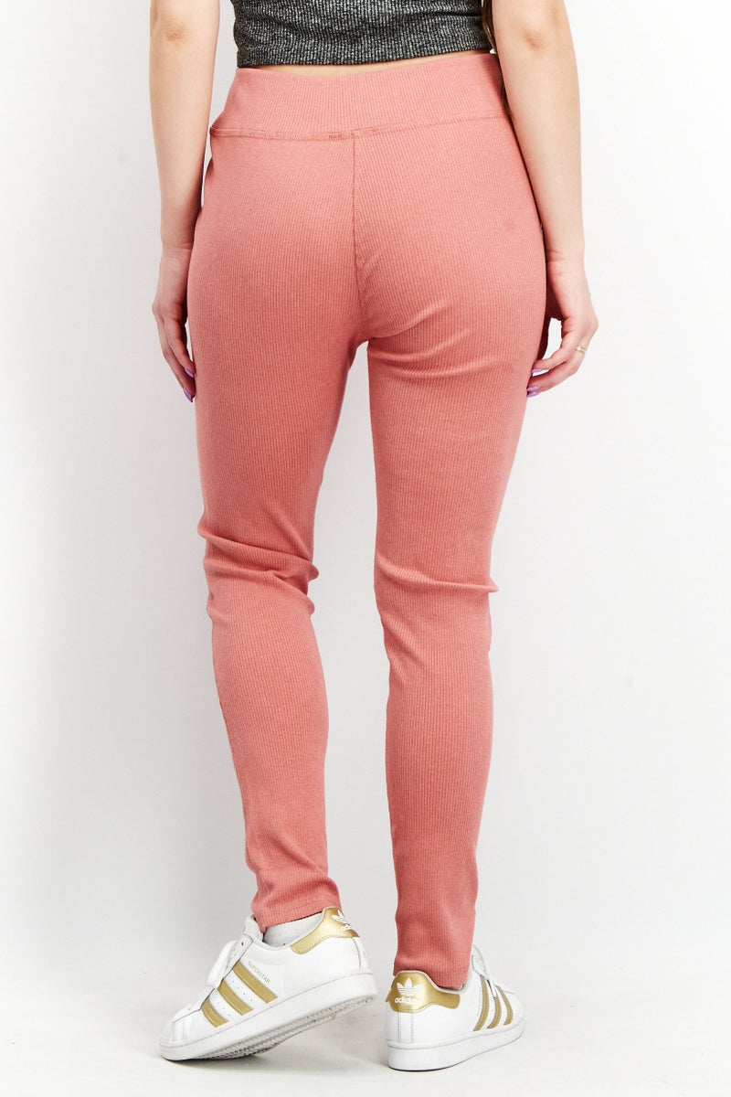 Splendid Women Pull On Ribbed Leggings, Pink - Image 2