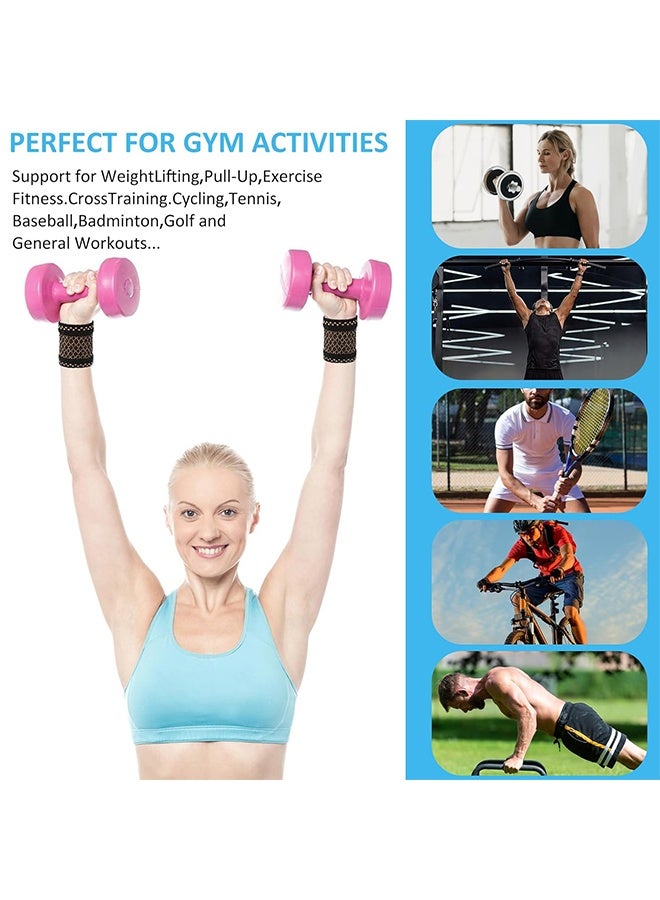 أكمام ضغط معصم نحاسية، زوج واحد من دعامات المعصم لدعم المعصم لرفع الأثقال واللياقة البدنية وتمارين اليوجا والتهاب المفاصل والالتواءات والتهاب الأوتار، أكمام معصم قابلة للتعديل للنساء والرجال (متوسط) - Image 4