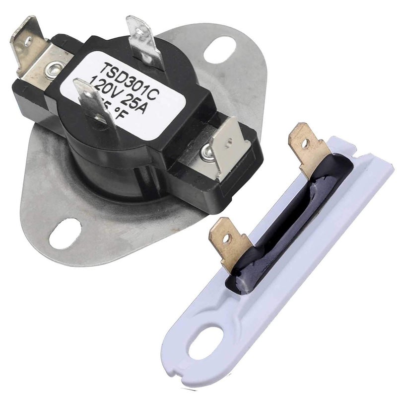 Seentech 3387134 AND 3392519 DRYER CYCLING THERMOSTAT & THERMAL FUSE Replacement Part - Compatible with Whirlpool Kenmore May-tag - Replaces 3392519 694511 80005 WP3392519VP 306910 3387134 - Image 1