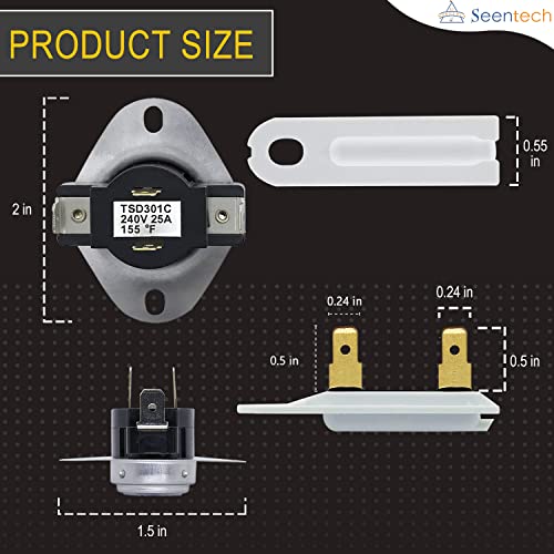 Seentech 3387134 AND 3392519 DRYER CYCLING THERMOSTAT & THERMAL FUSE Replacement Part - Compatible with Whirlpool Kenmore May-tag - Replaces 3392519 694511 80005 WP3392519VP 306910 3387134 - Image 4