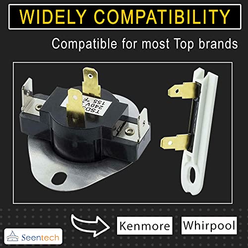 Seentech 3387134 AND 3392519 DRYER CYCLING THERMOSTAT & THERMAL FUSE Replacement Part - Compatible with Whirlpool Kenmore May-tag - Replaces 3392519 694511 80005 WP3392519VP 306910 3387134 - Image 2