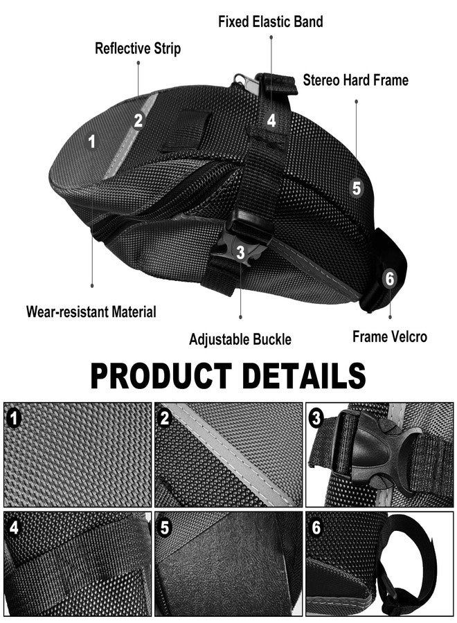 Aikolesa Bicycle Seat Bag Water Proof with Bike Tool Kit, Bike Repair Kit with Bike Tire Pump Bicycle Repair Bag Portable Wrenches Glueless Tire Patchs 15 in 1 - Image 3