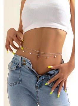 Bahels Silver Color Pearl Detailed Waist Chain  - Image 1