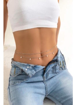 Bahels Silver Color Pearl Detailed Waist Chain  - Image 2