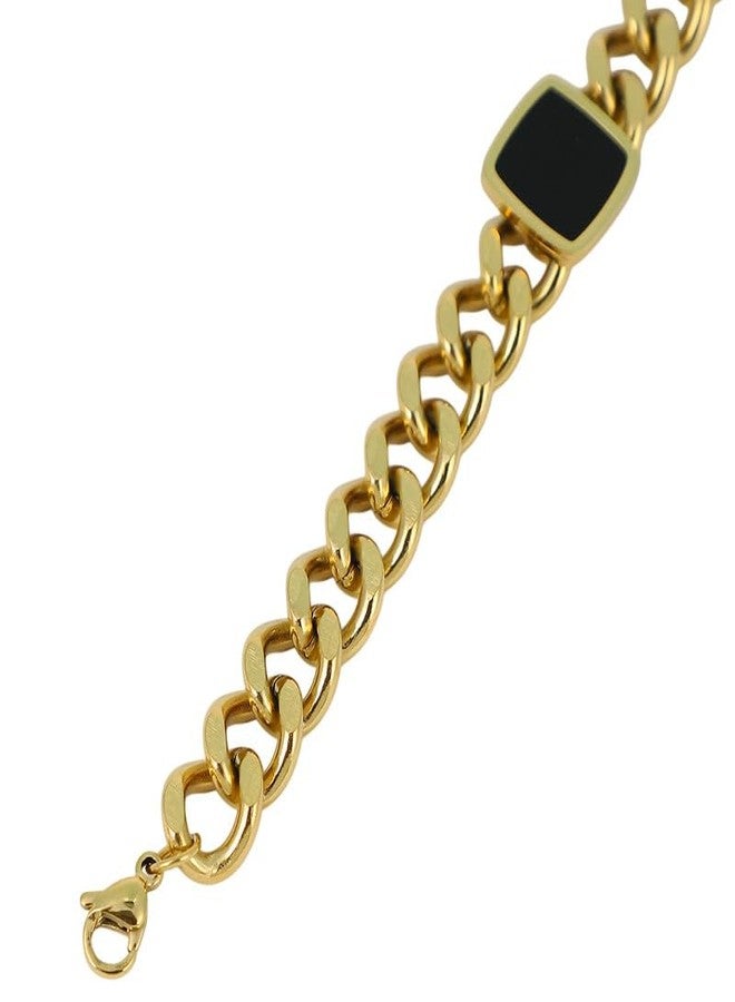 SOHI Women The QuadBlock-Link Chain Bracelet | California Gold Colour | One-Size | Metallic Alloy Material | Lobster Clasp Closure | Bracelet For Casual - Image 5