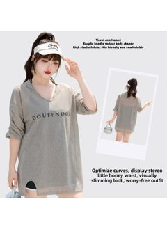 Generic Plus Size Blouse Sunscreen Three-Piece Swimsuit For Chubby Girls Slimming Flesh Covering Loose Fat Swimming Suit For Summer-Color:96183 White-Size:Fertilizer Free Size 65.00 Kg-85.00 Kg  - Image 2