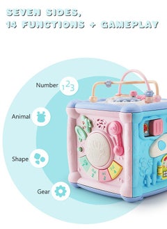 GROIC 7 In 1 Multifunction Activity Cube Rechargeable Polyhedron Early Educational Toy with Light and Sound  - Image 5