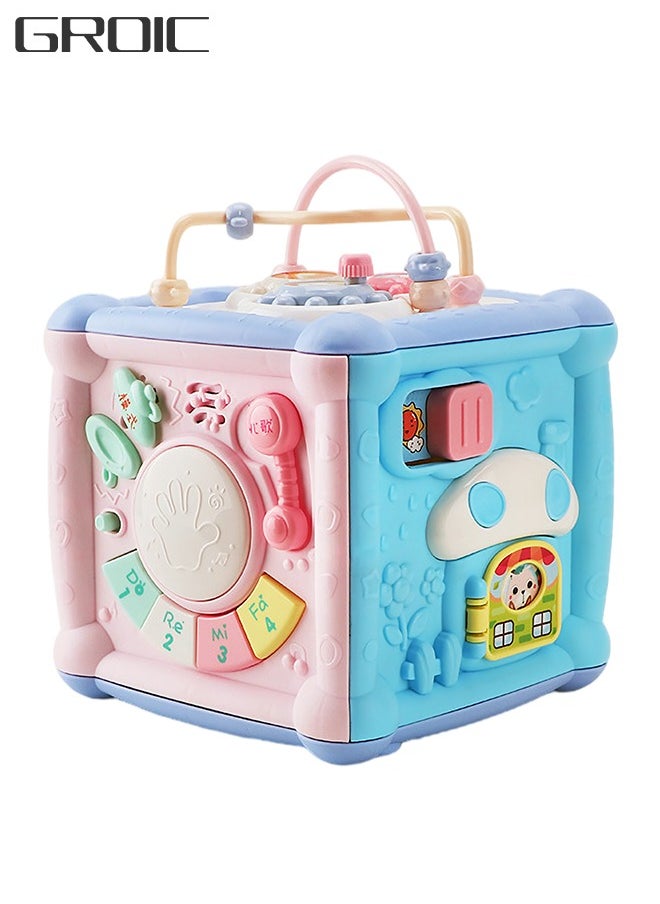 GROIC 7 In 1 Multifunction Activity Cube Rechargeable Polyhedron Early Educational Toy with Light and Sound  - Image 1