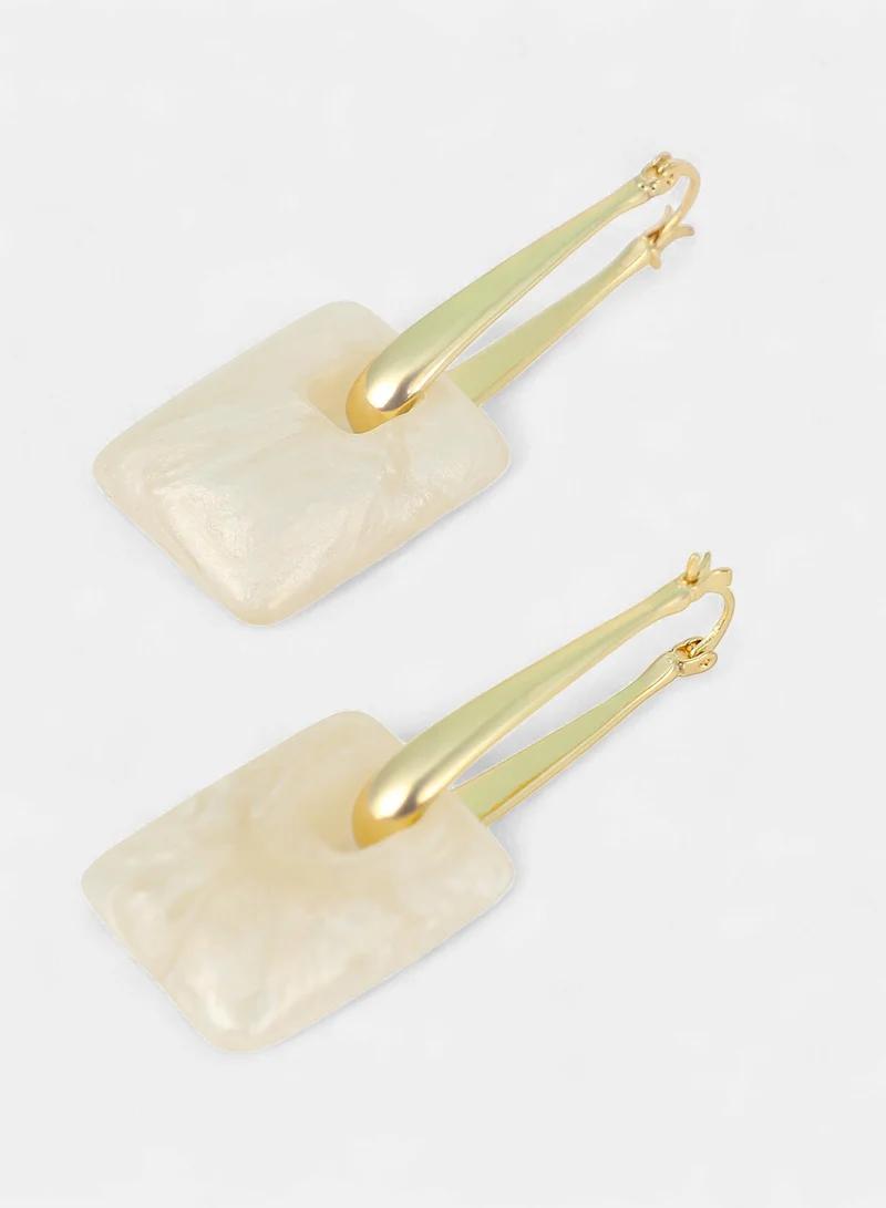 Sohi  Women The Puffer-Glaze Hoop Earrings | California  Colour | One-Size | Metallic Acrylic & Alloy Material | Latch Back Closure | Earrings For Casual & Evening Wear for Women | Best Price UAE