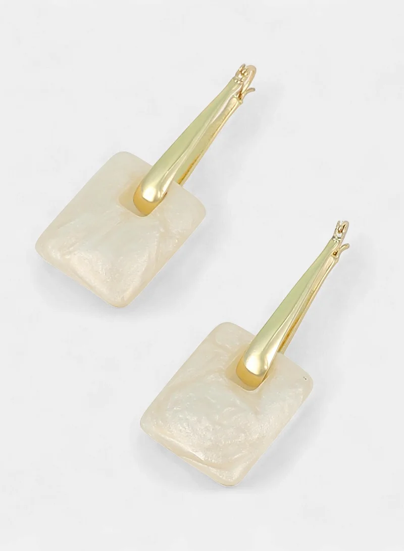 Sohi  Women The Puffer-Glaze Hoop Earrings | California  Colour | One-Size | Metallic Acrylic & Alloy Material | Latch Back Closure | Earrings For Casual & Evening Wear for Women | Best Price UAE