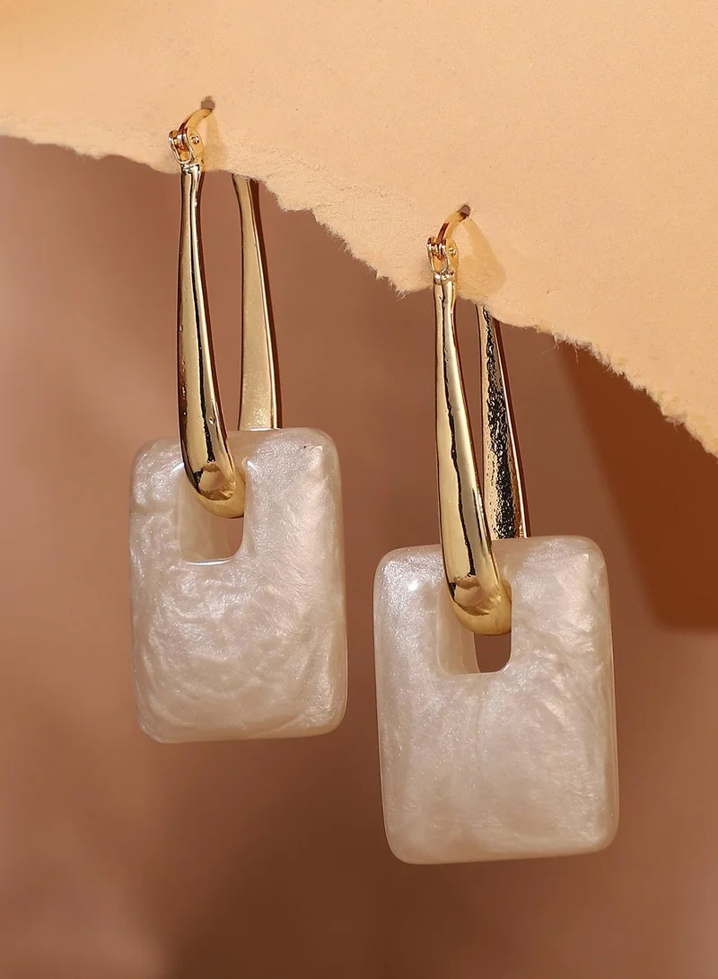 SOHI Women The Puffer-Glaze Hoop Earrings | California  Colour | One-Size | Metallic Acrylic & Alloy Material | Latch Back Closure | Earrings For Casual & Evening Wear