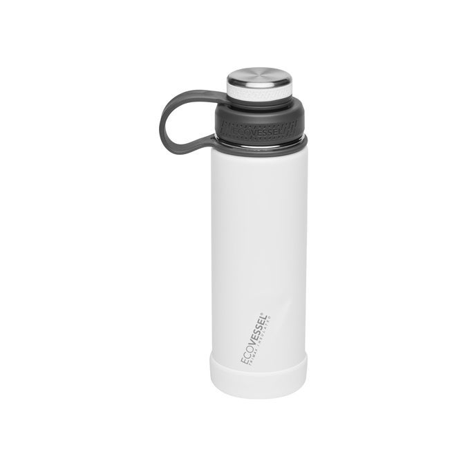 STAINLESS STEEL WATER BOTTLE WITH INSULATED DUAL LID INSULATED WATER BOTTLE WITH STRAINER AND SILICONE BOTTLE BUMPER COFFEE MUG 20OZ WHITE OUT