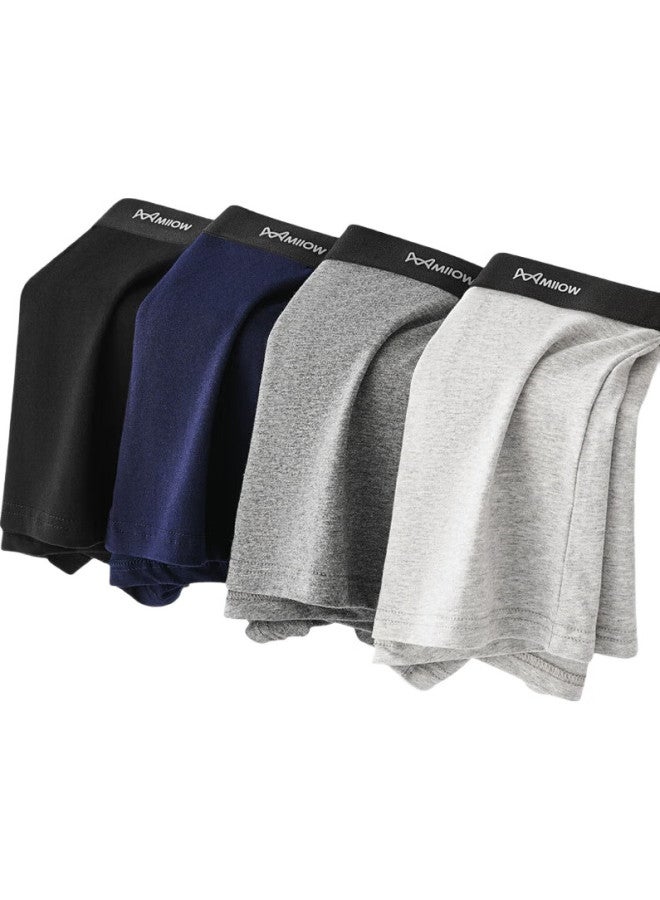 MIIOW ملابس داخلية للرجال، شورت بوكسر قطن نقي، حرير مودال، منطقة فخذ مضادة للبكتيريا، شورتات مريحة للرجال، 4 أزواج، 5XL - Image 2