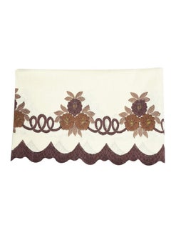 Kuber Industries Kuber Industries Cotton Floral Print Waterproof Attractive Dining Table Cover|Tablecloth for Home Decorative, 60x90 Inch (Cream Brown)  - Image 3