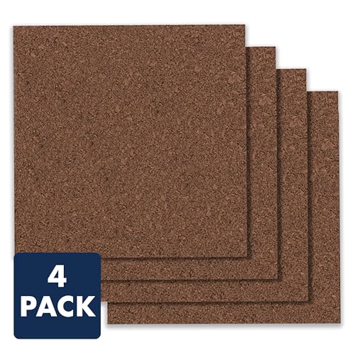 Quartet Cork Tiles, Bulletin Board Cork Panels 12" x 12" x 3/8", Dark Brown, 4 Pack (101) - Image 2