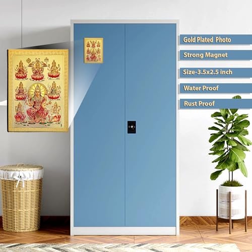 Hawai Gold Plated Waterproof Acrylic Sheet Printed Ashta Lakshmi Fridge Magnet | Home Decor Item for Refrigerator, Locker,Office Cabinet |Size-3.5x2.5 inch|SFDI00252_PKT_Magnet - Image 2