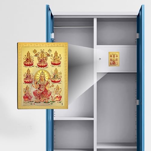 Hawai Gold Plated Waterproof Acrylic Sheet Printed Ashta Lakshmi Fridge Magnet | Home Decor Item for Refrigerator, Locker,Office Cabinet |Size-3.5x2.5 inch|SFDI00252_PKT_Magnet - Image 3