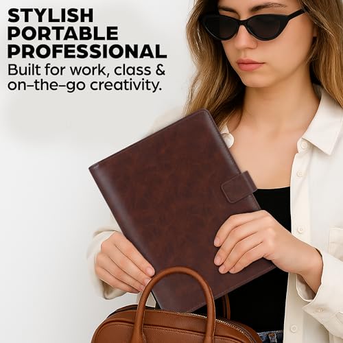 Trailblaze Premium Folio Cover Compatible with Rocketbook, Hobonichi Cousin, Stalogy and Midori MD Planners (Chestnut Brown, Large (Letter)) - Image 2