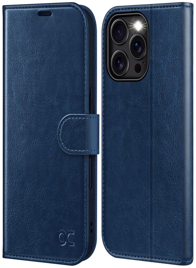 OCASE for iPhone 16 Pro Case, PU Leather Wallet, Magnetic Flip Folio Cover with RFID Blocking, Card Holders, Shockproof TPU, and Kickstand for 6.3 Inch iPhone 16 Pro (2024), Blue - Image 1
