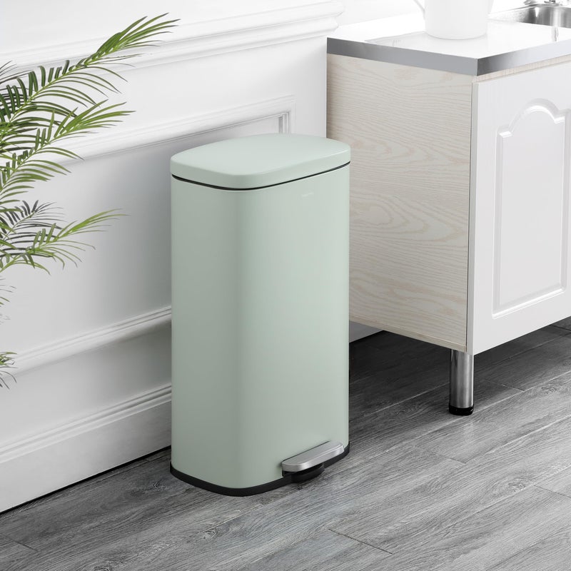 happimess HPM1011H Curtis 8-Gallon Step-Open Trash Can, Fingerprint Resistant, Modern, Minimalistic for Home, Kitchen, Laundry Room, Office, Bedroom, Bathroom, Pistachio Gelato - Image 2